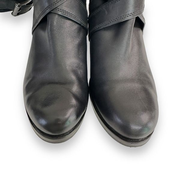 COLE HAAN Riding Boot Sz 8.5 Whitley Black Leather NikeAir Tall Knee High Buckle - Picture 9 of 14